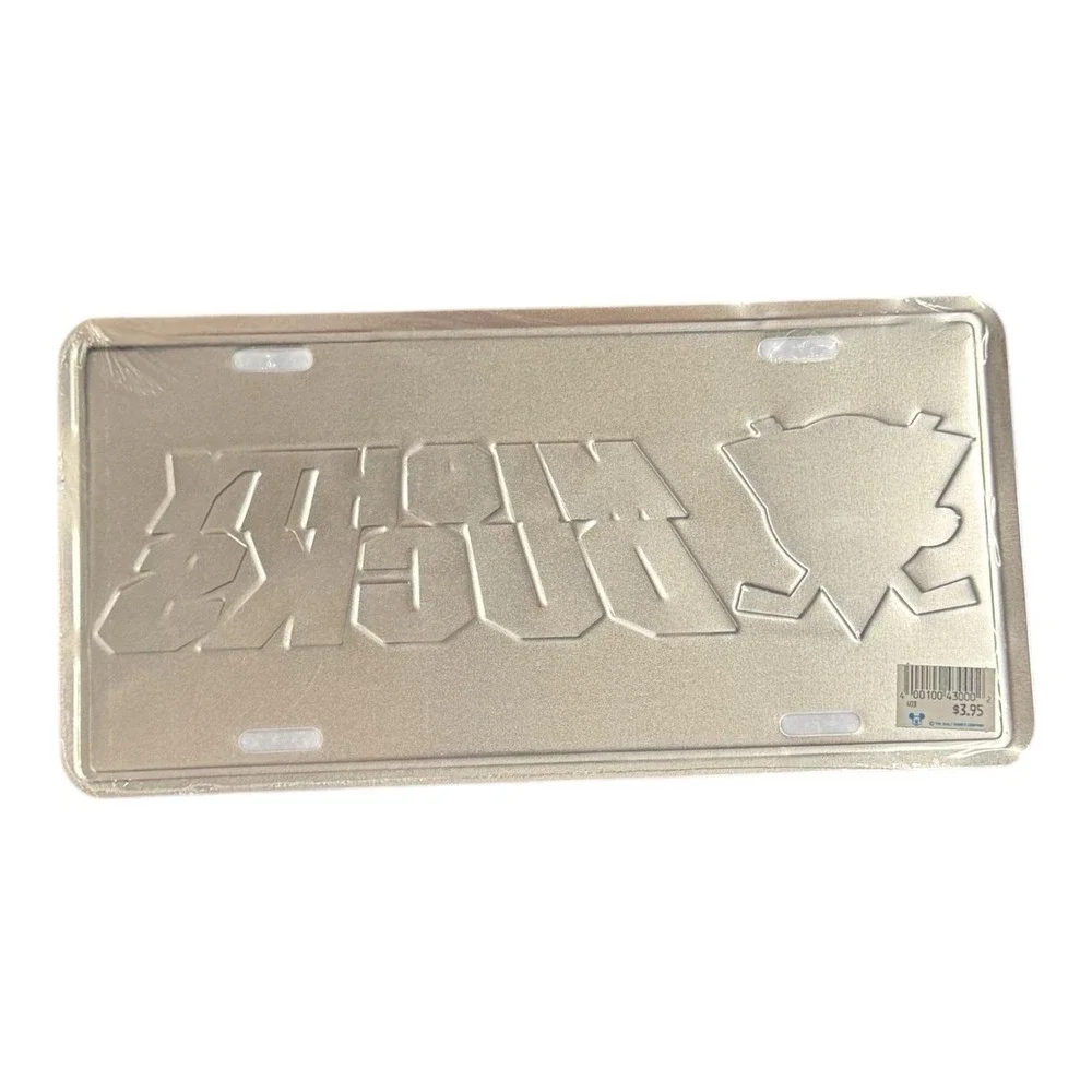 Mighty Ducks NHL Hockey Souvenir License Plate 1993‎ Walt Disney White